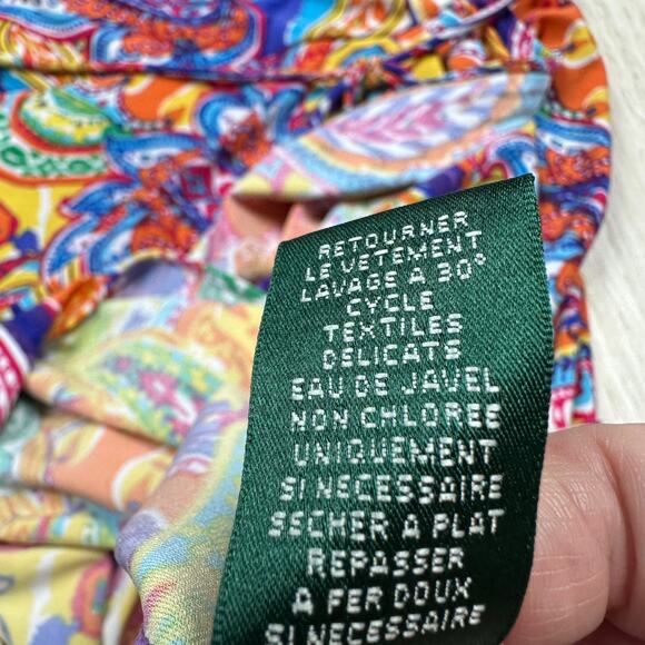 Ralph Lauren Multi Color Paisley A-Line Sleeveless Work Cocktail Dress Medium - Picture 14 of 14
